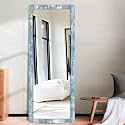 Creative Arts n Frames 15x51 inch Full Length Dressing Chevel Long Fiber Wood Wall Hanging Leaning Framed HD Mirror Home Wall Living Room Decor Items (Rustic Blue Color Framed HD Mirror)