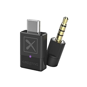 creative bt-w4 smart bluetooth 52 audio transmitter with aptx adaptive 24-bit audio device-switching function and voice chat support for pcmac  ps5  ps4  nintendo switch