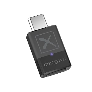 creative bt-w5 smart bluetooth 53 audio transmitter with aptx adaptive high-resolution 24-bit  96 khz audio device-switching function works with pcmacgaming consoles