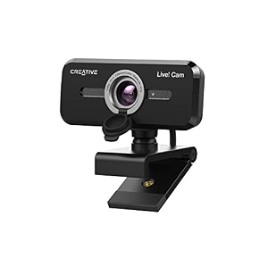 creative live cam sync 1080p v2 full hd wide-angle usb webcam with auto mute and noise cancellation for video calls improved dual built-in mic privacy lens cap universal tripod mount
