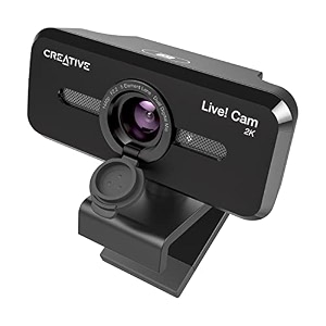 creative live cam sync v3 2k qhd usb webcam with 4x digital zoom 4 zoom modes from wide angle to narrow portrait view privacy lens 2 mics for pc and mac - black