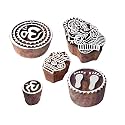 Creative Motif Ganesh and Religious Wooden Printing Stamps (Set of 5)