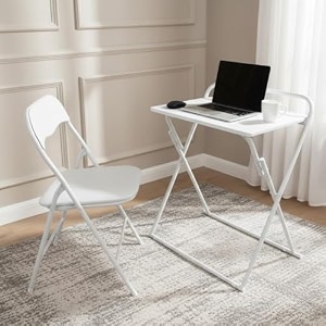 creative space-saving foldable table and chair set  lightweight durable amp portable design  perfect for home office or outdoor setup white pack of 1