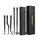 CREATIVECHEF Chef Tweezer Tongs, Professional Kitchen Tweezers, Precision Tweezer Tongs for Cooking, BBQ, Plating, Stainless Steel, Black (5)