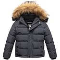 CREATMO US Boy's Water Resistant Winter Coats Warm Fleece Lined Outwear Windbreaker Ski Jacket