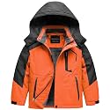 CREATMO US Boy's Waterproof Ski Jacket Warm Winter Snow Coat Windproof Snowboarding Rain Jacket