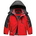 CREATMO US Boy's Waterproof Ski Jacket Warm Winter Snow Coat Windproof Snowboarding Rain Jacket