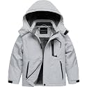 CREATMO US Boy's Waterproof Ski Jacket Warm Winter Snow Coat Windproof Snowboarding Rain Jacket