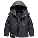 CREATMO US Boy's Waterproof Ski Jacket Warm Winter Snow Coat Windproof Snowboarding Rain Jacket