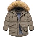 CREATMO US Boy's Winter Parka Water Resistant Hooded Puffer Fleece Lined Jackets Coats