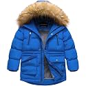 CREATMO US Boy's Winter Parka Water Resistant Hooded Puffer Fleece Lined Jackets Coats