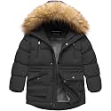 CREATMO US Boy's Winter Parka Water Resistant Hooded Puffer Fleece Lined Jackets Coats