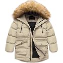 CREATMO US Boy's Winter Parka Water Resistant Hooded Puffer Fleece Lined Jackets Coats