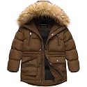 CREATMO US Boy's Winter Parka Water Resistant Hooded Puffer Fleece Lined Jackets Coats