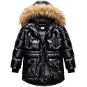 CREATMO US Boy's Winter Parka Water Resistant Hooded Puffer Fleece Lined Jackets Coats