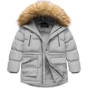 CREATMO US Boy's Winter Parka Water Resistant Hooded Puffer Fleece Lined Jackets Coats