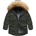 CREATMO US Boy's Winter Parka Water Resistant Hooded Puffer Fleece Lined Jackets Coats
