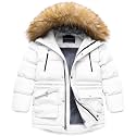 CREATMO US Boy's Winter Parka Water Resistant Hooded Puffer Fleece Lined Jackets Coats