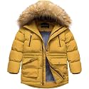 CREATMO US Boy's Winter Parka Water Resistant Hooded Puffer Fleece Lined Jackets Coats