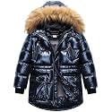 CREATMO US Boy's Winter Parka Water Resistant Hooded Puffer Fleece Lined Jackets Coats