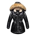 CREATMO US Girl's Long Winter Warm Parka Sherpa Trimmed Collar Puffer Ski Jacket Coat