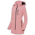 CREATMO US Women's Lightweight Waterproof Long Softshell Tactical Jacket Fleece Lined Windbreaker