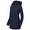 CREATMO US Women's Lightweight Waterproof Long Softshell Tactical Jacket Fleece Lined Windbreaker