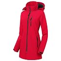 CREATMO US Women's Lightweight Waterproof Long Softshell Tactical Jacket Fleece Lined Windbreaker