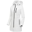 CREATMO US Women's Lightweight Waterproof Long Softshell Tactical Jacket Fleece Lined Windbreaker