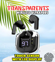 crecro Ultrapod Bluetooth Earbuds Headset Crystal Transparent