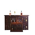 Credenza Solid Sheesham Wood Wooden Bar Cabinet with Drawer Rack Wine Wisky Scotch All Type Hard and Soft Drinks Storage Cabinets for Home Living Room Honey Oak Finish Stylish Wooden Bar Cabinet