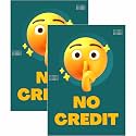 No Credit Sign Board Sticker 20.5 x