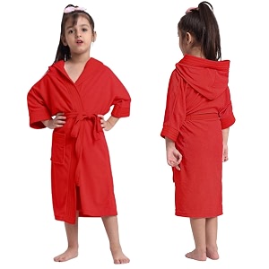 CREEVA Cozy Hooded Bathrobe for Kids -