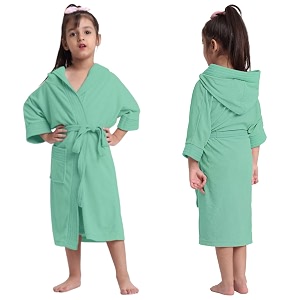 CREEVA Cozy Hooded Bathrobe for Kids -