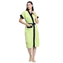 CREEVA Everyday Terry Cotton Unisex Bathrobe Collection With kimono collar and 1 Pocket,Half Sleeve Bath Robe Super Soft Light Weight - Green &amp; Indigo.