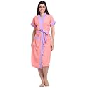 CREEVA Everyday Terry Cotton Unisex Bathrobe Collection With kimono collar and 1 Pocket,Half Sleeve Bath Robe Super Soft Light Weight - Pink &amp; Lilac