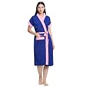 CREEVA Everyday Terry Cotton Unisex Bathrobe Collection With kimono collar and 1 Pocket,Half Sleeve Bath Robe Super Soft Light Weight - Turkish &amp; Pink
