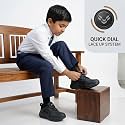 CREG Kids Black School Shoes with Rotary