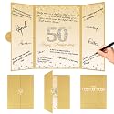 Crenics Gold 50th Wedding Anniversary Guest Book Alternative 18" x 12"