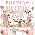 Crenics Pink Western Cowgirl Birthday Party Decorations