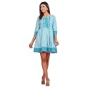 Crenol Women Cotton Printed Short Dresses for