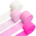 PIGETALE Pink Peach and White Crepe Paper Streamers 4 Rolls 328ft