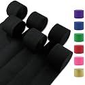 Crepe Paper Streamers 6 Rolls Black Streamers 2.2 Inches 738 Feet, Streamers Party Supplies DIY Crafts for Birthday, Wedding, Baby Shower, Bachelorette Party, Graduations Decorations, Black