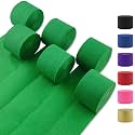 Crepe Paper Streamers 6 Rolls Green 2.2 Inches 738 Feet, Party Supplies DIY Crafts for Birthday, Wedding, Baby Shower, Bachelorette, Graduations Decorations