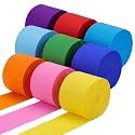 Crepe Paper Streamers 9 Rolls 738ft, Rainbow Streamers Party Decorations for Birthday Retirement Party Wedding Decor, 1.77 Inch x 82 Ft/Roll