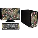 CRESSET Computer Cover 3 in 1 DustProof Printed Combo For 19 Inch Desktop PC | Monitor, CPU and Keyboard Cover Set of 3