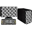 Cresset 3 in 1 DustProof Printed Combo for 19 Inch Desktop PC, Monitor, CPU and Keyboard Computer Cover (Black, 1.5 x 18 x 13 inches) -Set of 3