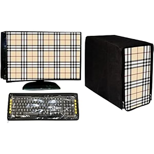 cresset computer cover 3 in 1 dustproof printed combo for 21 inch desktop pc  monitor cpu and keyboard cover set of 3