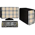CRESSET Computer Cover 3 in 1 DustProof Printed Combo For 21 Inch Desktop PC | Monitor, CPU and Keyboard Cover Set of 3