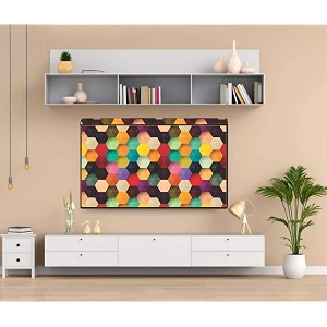 cresset 32 inch smart led tv cover pvc waterproof and dustproof printed with transparent polythene layer compatible for sony mi kodak and samsang smart led tv - led_32-brow-strp_p01